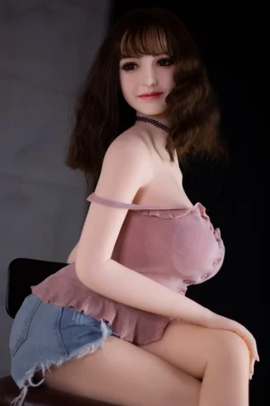 Mei – 158cm / 5.18' Japanese Sweet Girl Sex Doll with Smile | Brown Curly Hair & Cute Outfit [USA STOCK]