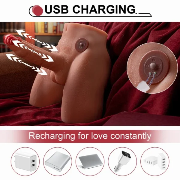US IN STOCK Thrusting Vibrating Dildo Torso – Realistic Silicone Butt for Gay Men - Image 2