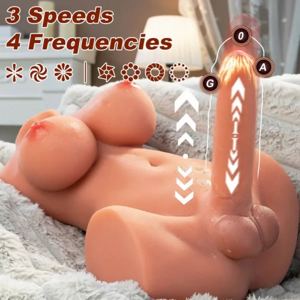 Transsexual Shemale Adult Toys Male Masturbators with Vibrating & Thrusting Dildo [US IN STOCK] - Image 2