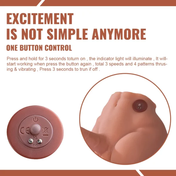 Electric Dildo Torso for Gay Men – Realistic Silicone Butt with Vibration [US IN STOCK] - Image 4