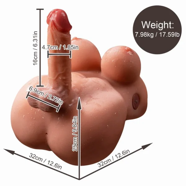 Vibrating Shemale Torso Masturbator – Realistic Transgender Adult Toy [US IN STOCK] - Image 7