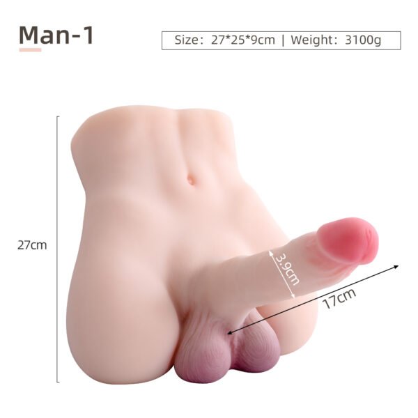 Gay Masturbator Sex Toy With 6.7in Dildo – Realistic Male Torso for Intense Pleasure [US IN STOCK] - Image 3