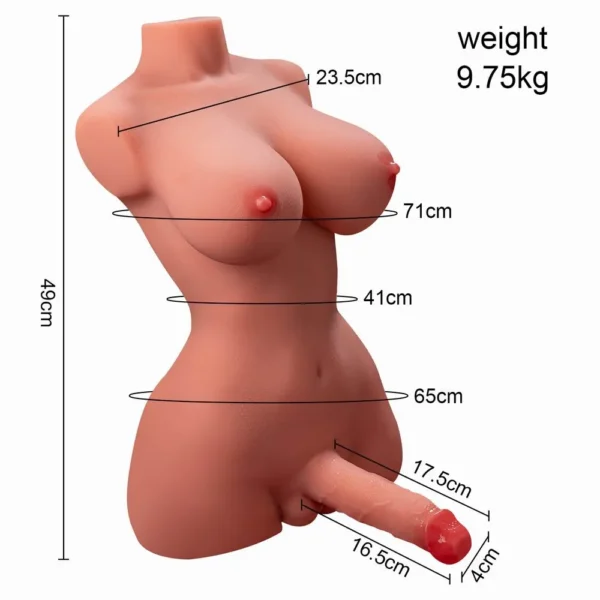 Shemale Torso Masturbator – Realistic Transgender Vibrating Dildo Toy [US IN STOCK] - Image 4