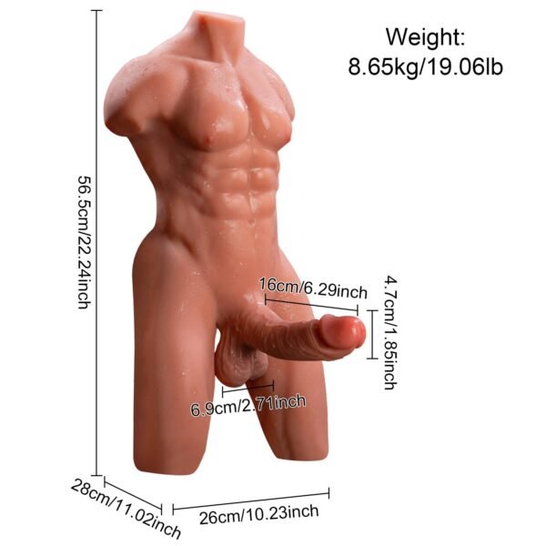 Muscular Vibrating Male Torso Sex Toy – Realistic Gay Pleasure Companion [US IN STOCK] - Image 10