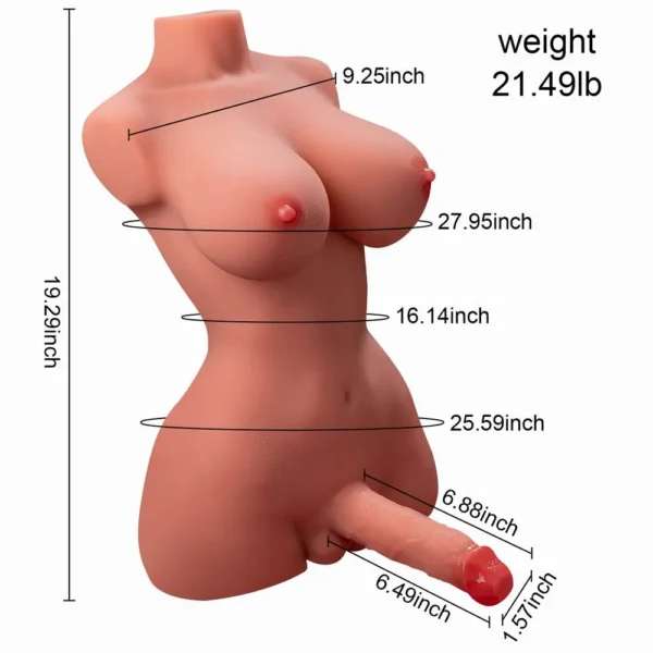 Shemale Torso Masturbator – Realistic Transgender Vibrating Dildo Toy [US IN STOCK] - Image 7