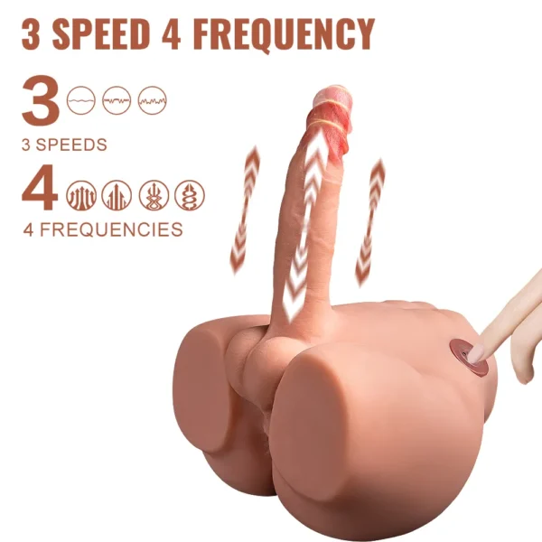 Electric Dildo Torso for Gay Men – Realistic Silicone Butt with Vibration [US IN STOCK] - Image 6