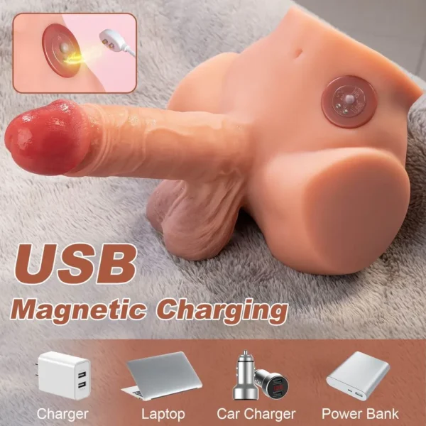 Lifelike Gay Torso Dildo – Realistic Vibrating Male Sex Toy [US IN STOCK] - Image 3