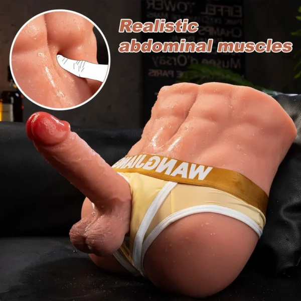Muscular Vibrating Male Torso Masturbator – Realistic Gay Sex Toy for Intense Pleasure [US IN STOCK] - Image 5