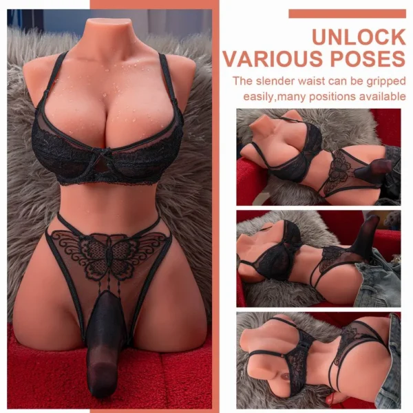 Shemale Torso Masturbator – Realistic Transgender Vibrating Dildo Toy [US IN STOCK] - Image 8
