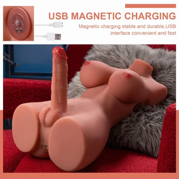 Shemale Torso Masturbator – Realistic Transgender Vibrating Dildo Toy [US IN STOCK] - Image 9