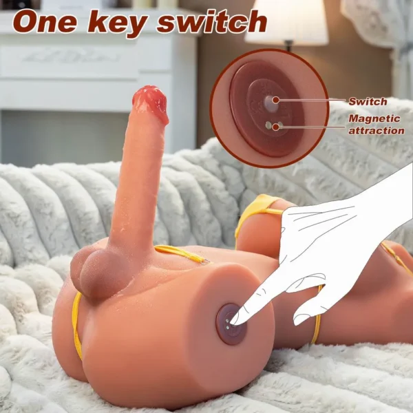 Transsexual Shemale Adult Toys Male Masturbators with Vibrating & Thrusting Dildo [US IN STOCK] - Image 7