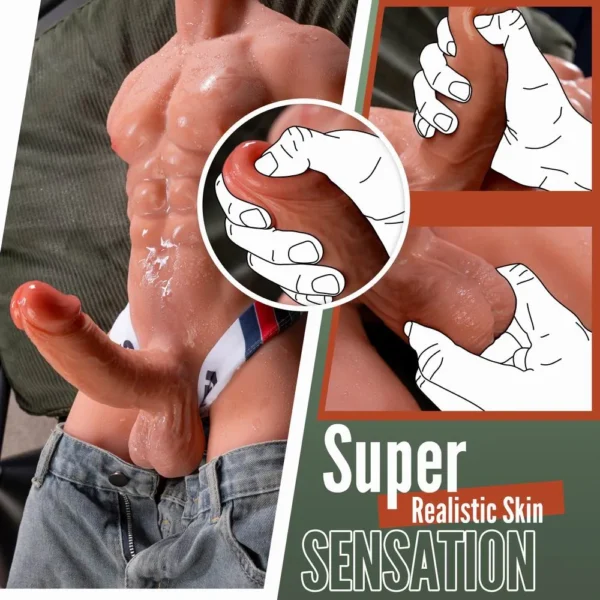 Muscular Vibrating Male Torso Sex Toy – Realistic Gay Pleasure Companion [US IN STOCK] - Image 5