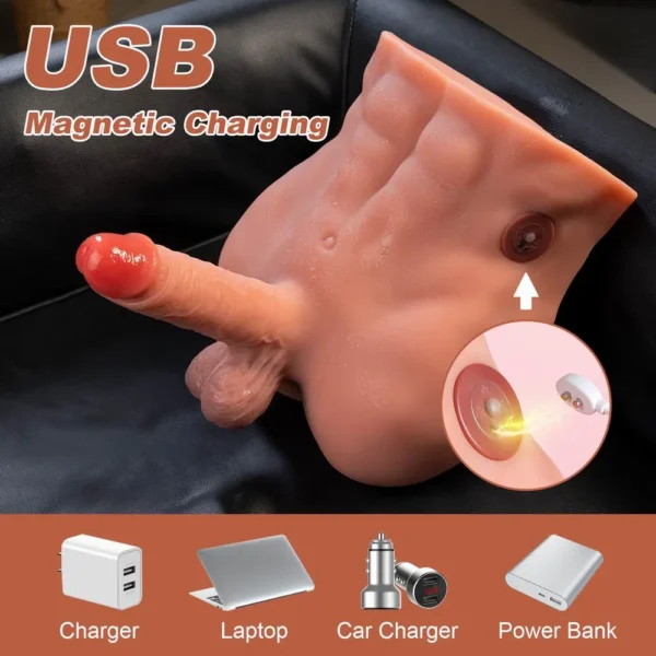Muscular Vibrating Male Torso Masturbator – Realistic Gay Sex Toy for Intense Pleasure [US IN STOCK] - Image 4