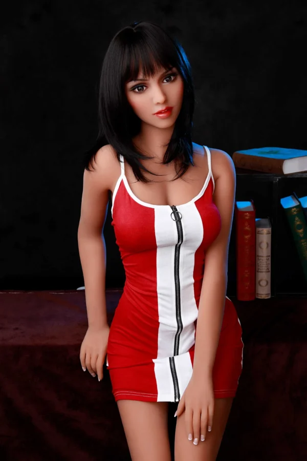 Anna slim brunette sex doll 166cm silicone realistic body