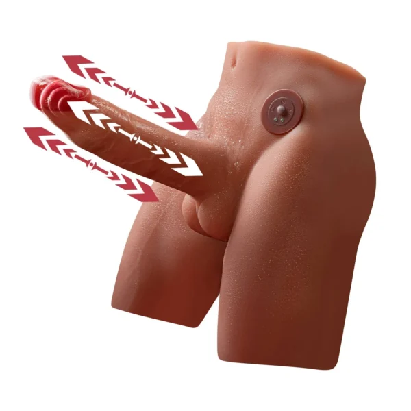 US IN STOCK Thrusting Vibrating Dildo Torso – Realistic Silicone Butt for Gay Men
